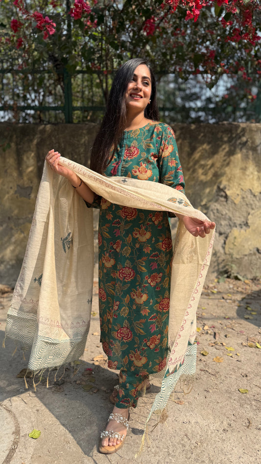 Kusum Green Cotton Suit