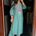 Reena Mint Green Embroidered Coord Set
