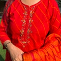 Priya Red Leheriya Suit Set