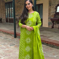 Green Bandhej Suit Set