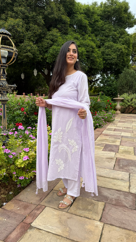 Lilac Applique Suit Set