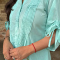 Mint Pintuck Embroidered Co-ord Set