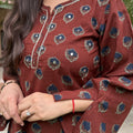 Earthy Rust Floral Farshi Suit