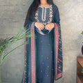 Sana Blue Hand Embroidered Suit