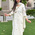 Anaya Ivory Embroidered Suit