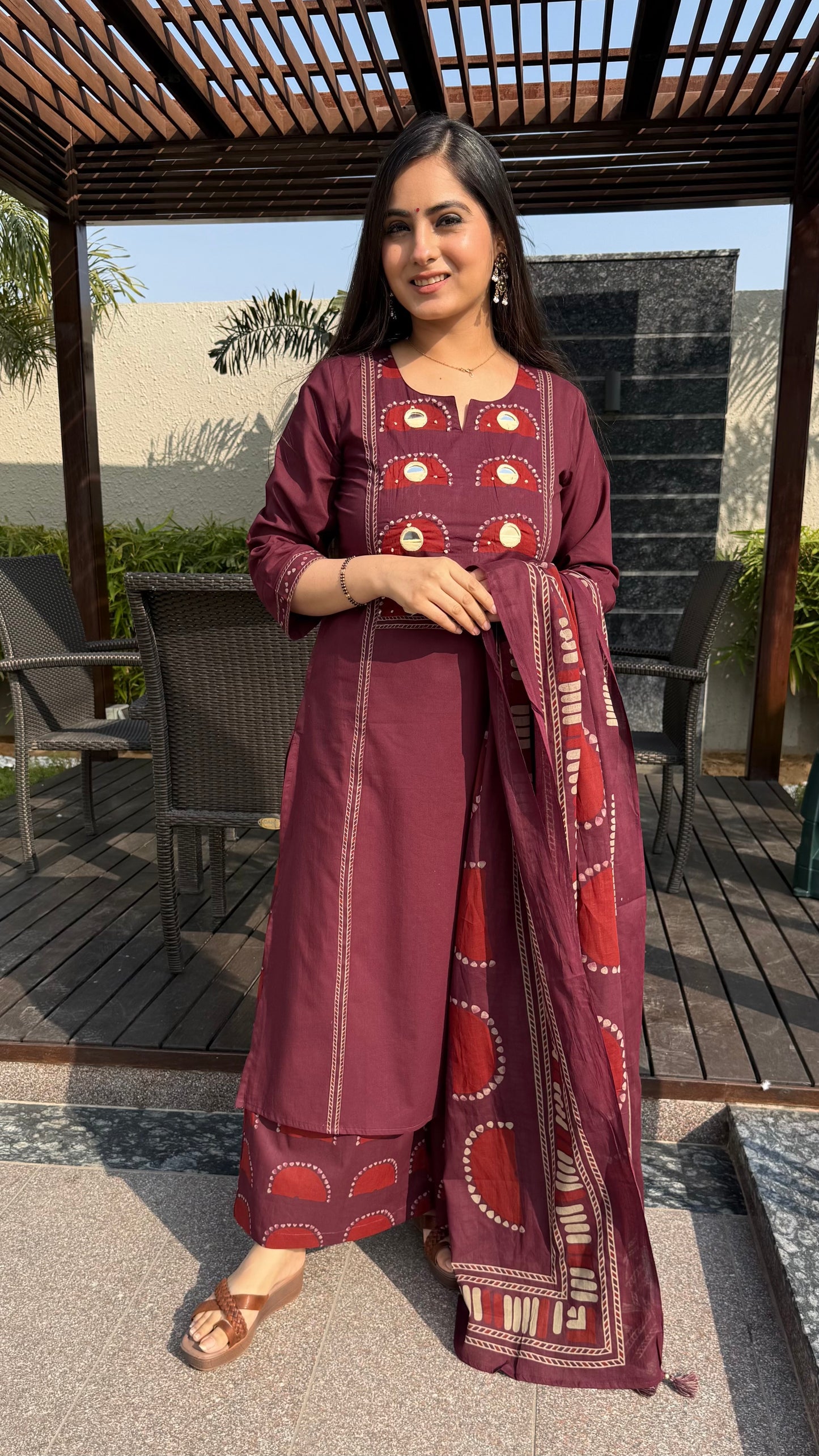 Diksha Wine Palazzo Suit