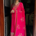 Rani Pink Crepe Embroidered Suit