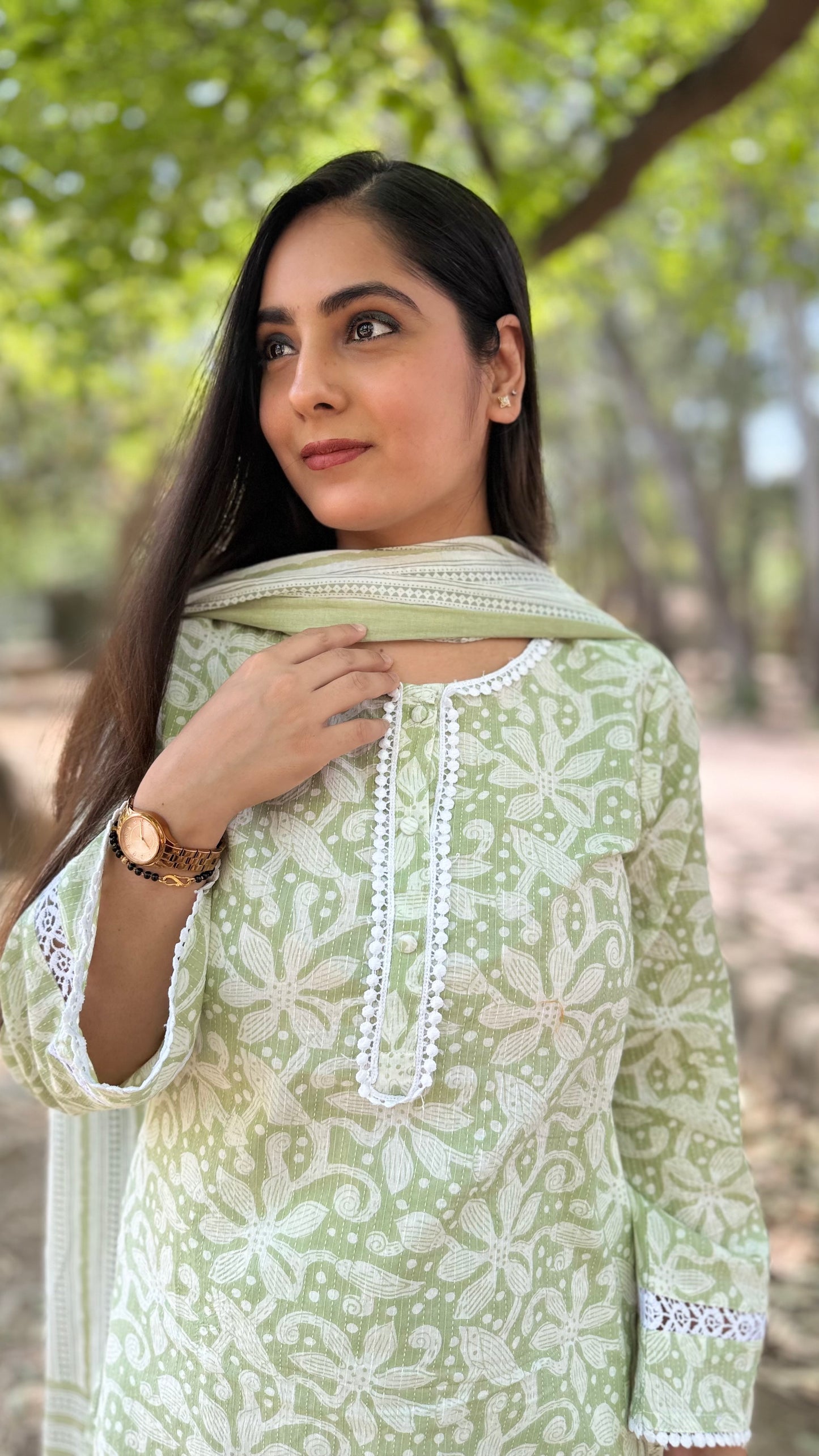 Sakshi Pastel Green Farsi Salwar Suit