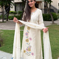 Saira Ivory Floral Embroidered Suit