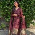 Diya Wine Chanderi Suit