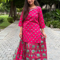 Manya Pink Floral Sharara Suit