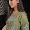 Naina Olive Green Embroidered Coord Set