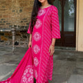 Pink Bandhej Suit Set