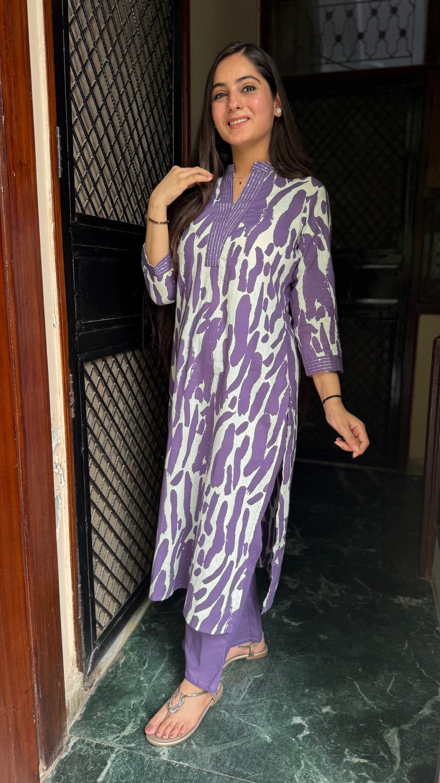 Nidhi Purple Kurta Pant Set