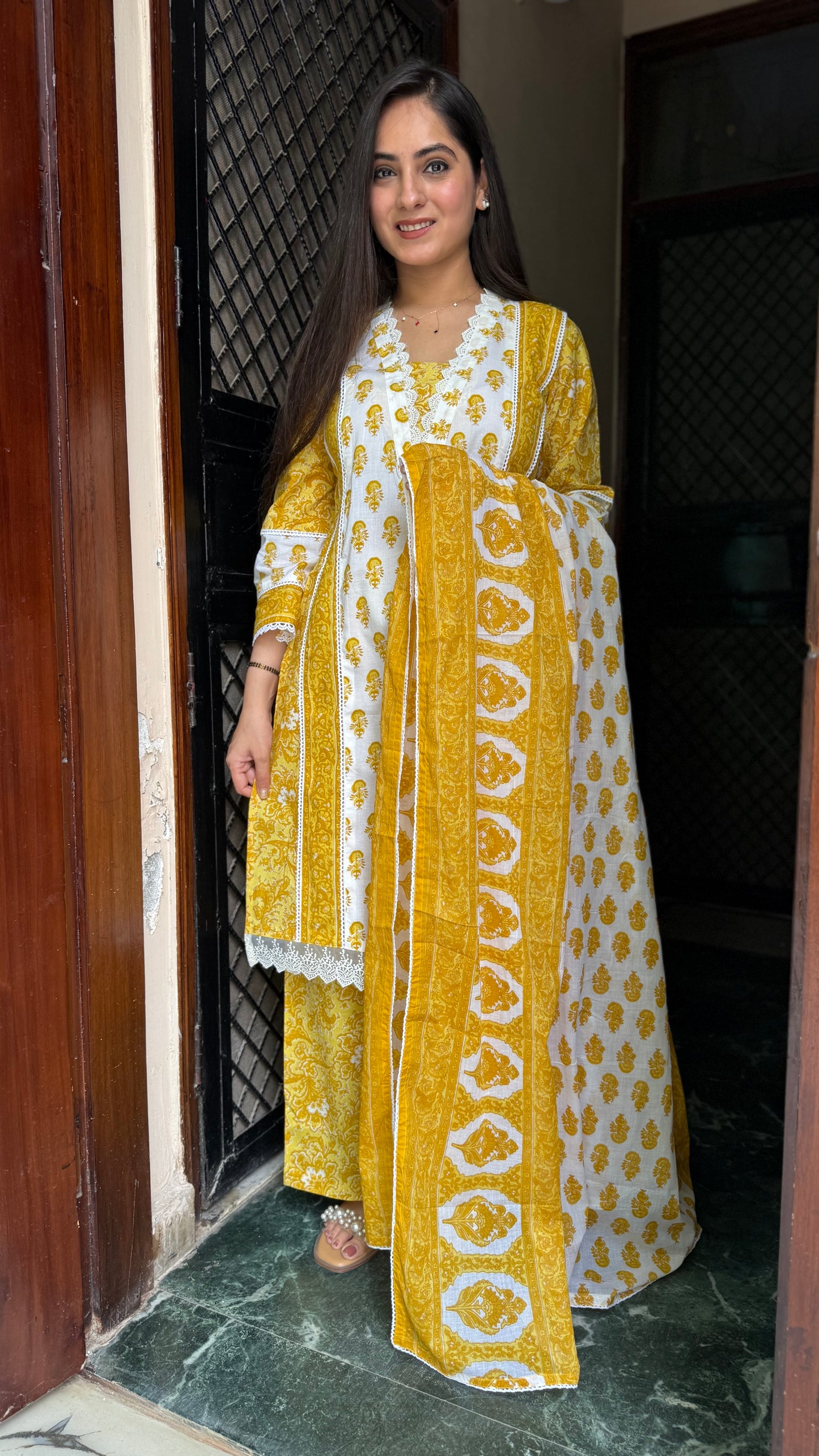 Diksha Mustard Palazzo Suit Set