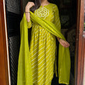 Richa Parrot Green Bandhej Suit