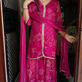 Fiza Pink Chinnon Garara Suit