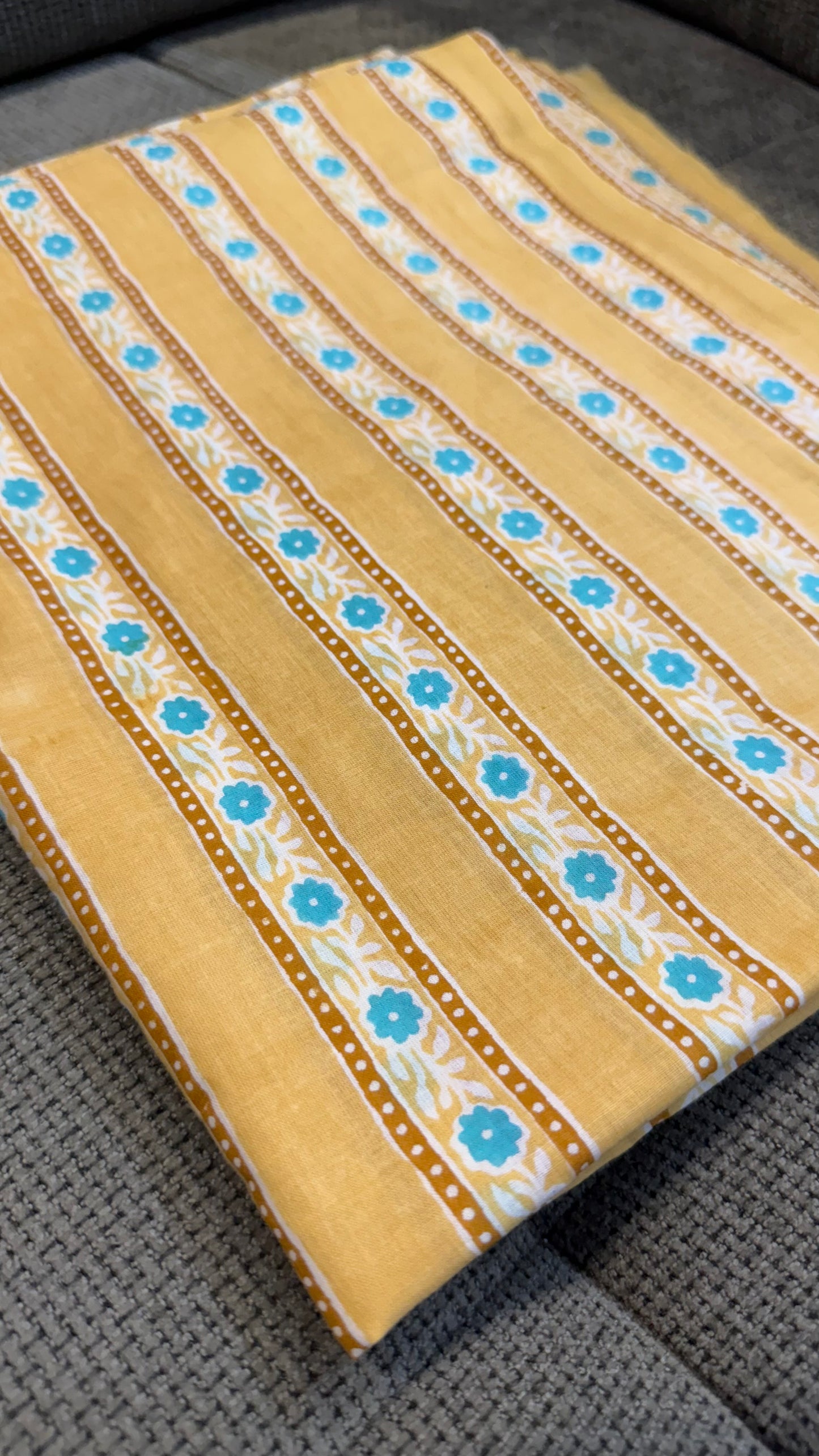 Kiara Yellow Cotton Unstitched Suit
