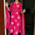 Kirti Pink Floral Suit