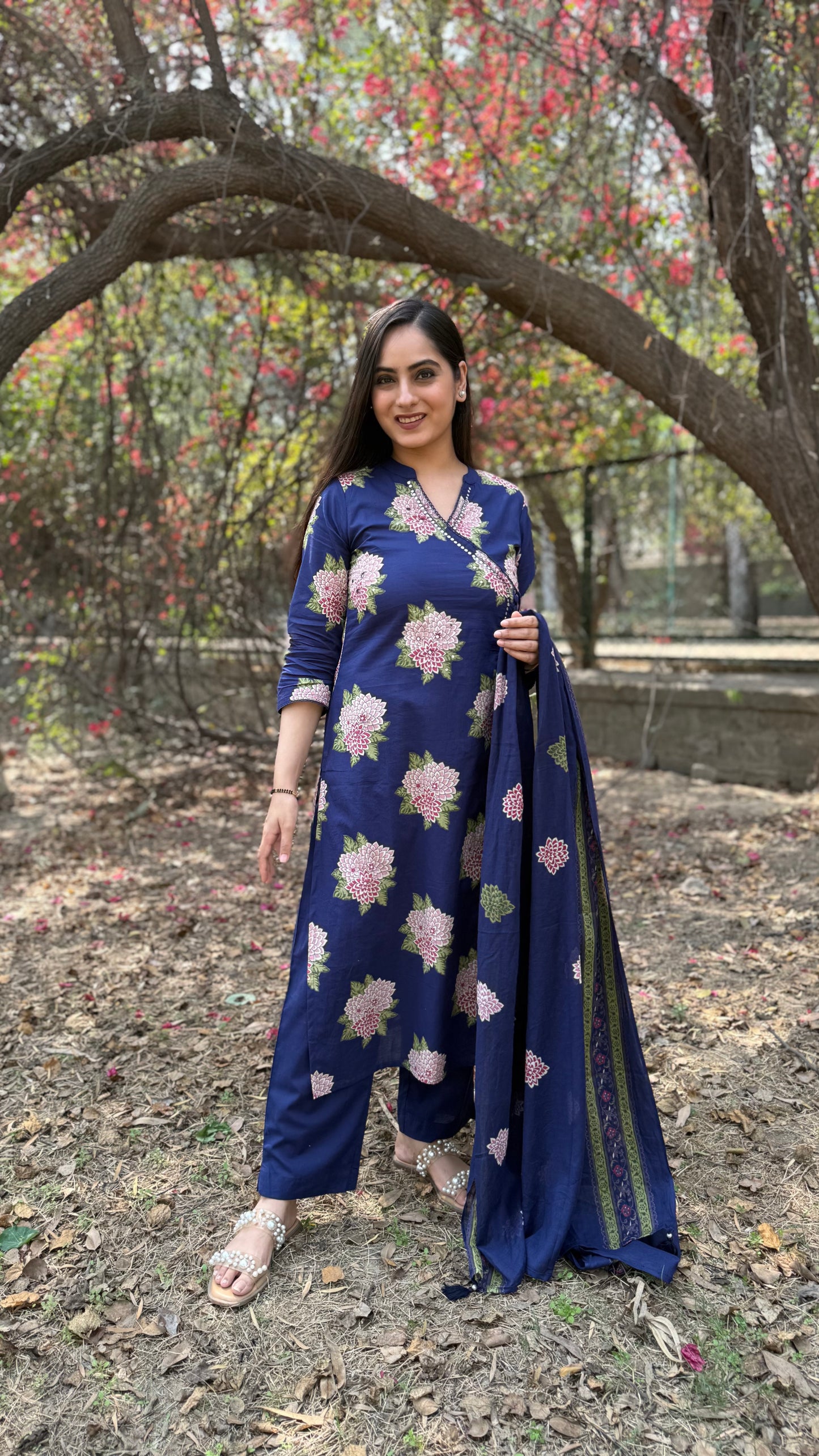 Priya Royal Blue Cotton Suit