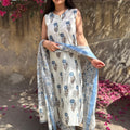 Raha White Sleeveless Suit