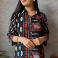 Midnight Printed Button-Down Top