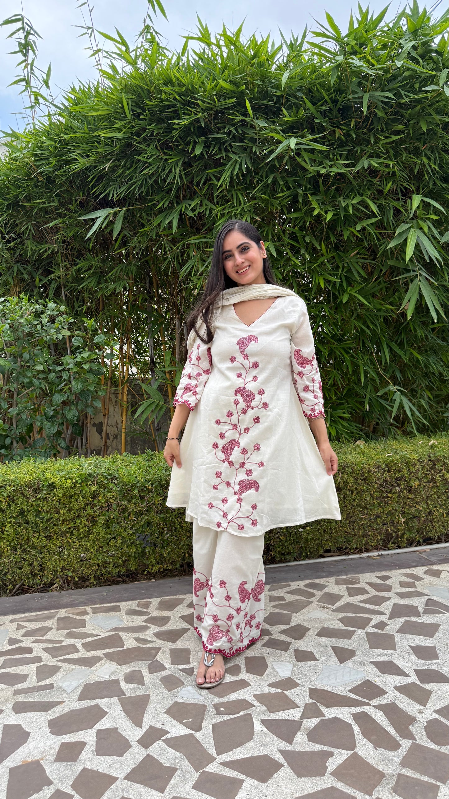 Sahiba Off White A-Line Suit