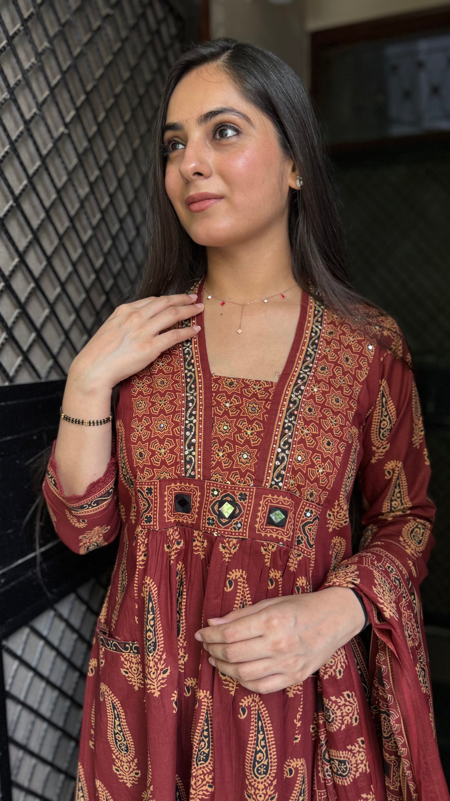 Saanvi Rust Flared Suit