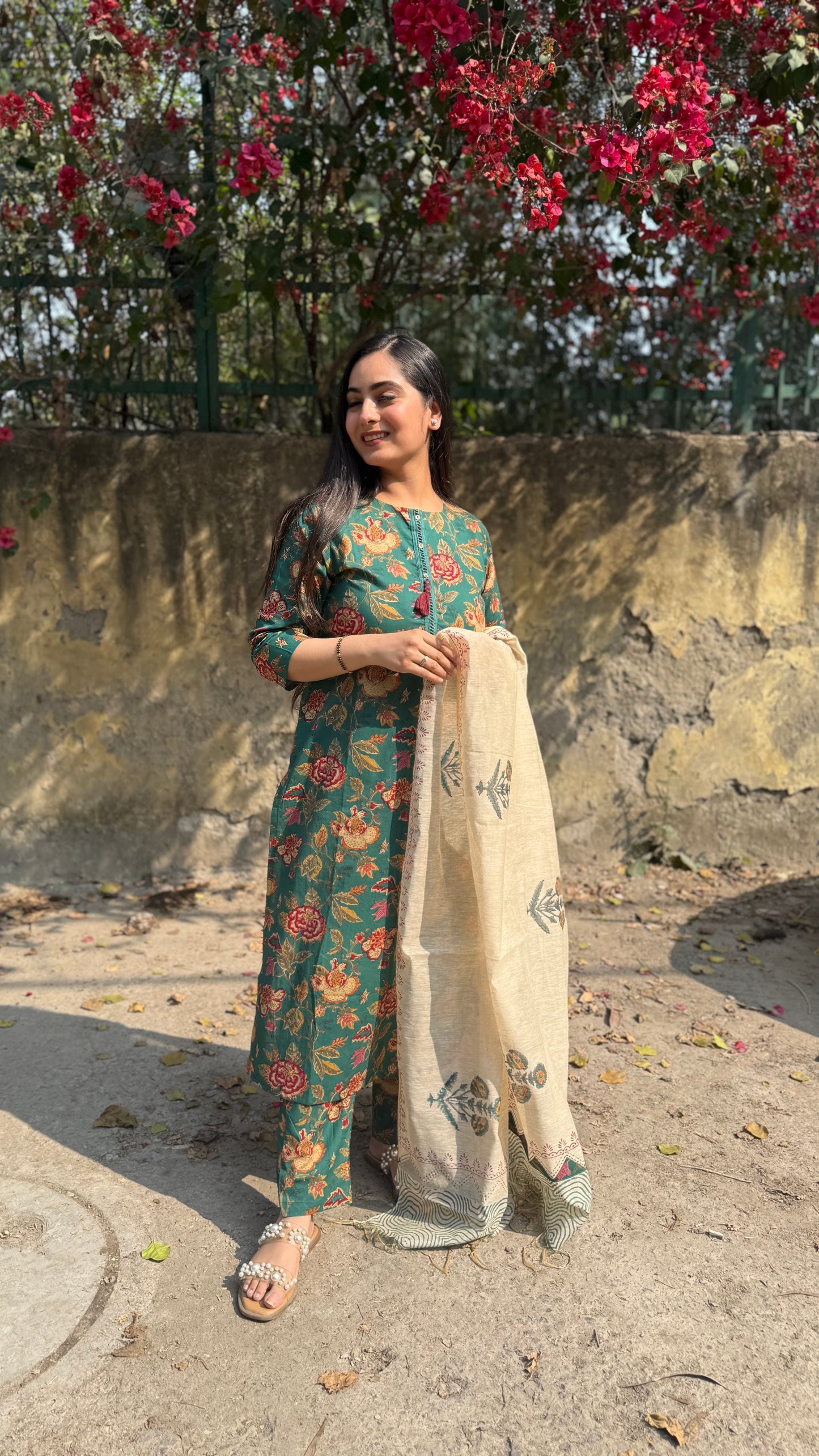Kusum Green Cotton Suit