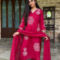 Ruby Floral Embroidered Suit Set