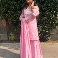 Avika Pink Embroidered Sharara Set