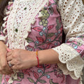 Pink Kalamkari Lace Suit Set