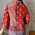 Rustic Maroon Button-Down Top