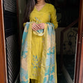 Meera Mustard Mul Chanderi Suit