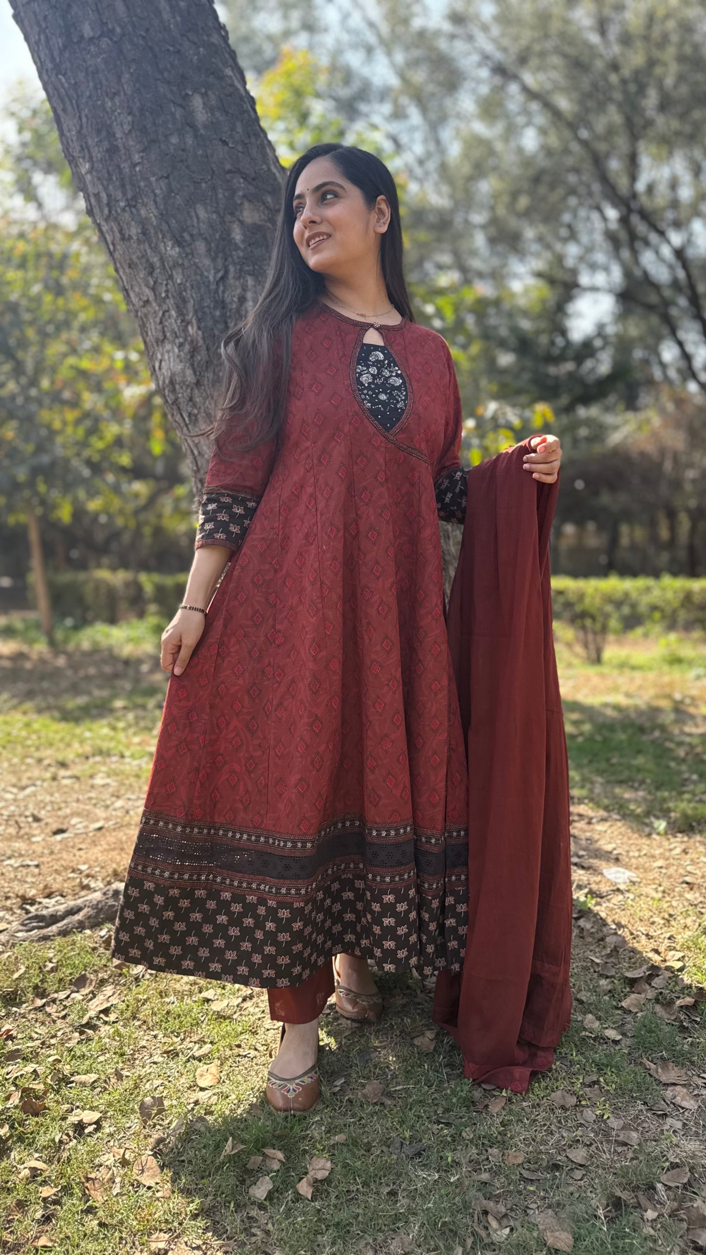 Aliya Rust Anarkali Suit