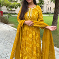 Kavya Mustard Shibori Anarkali Suit