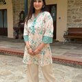 Roohani Teal Coral Co-ord Set