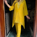 Jyoti Yellow Hand Embroidered Coord Set