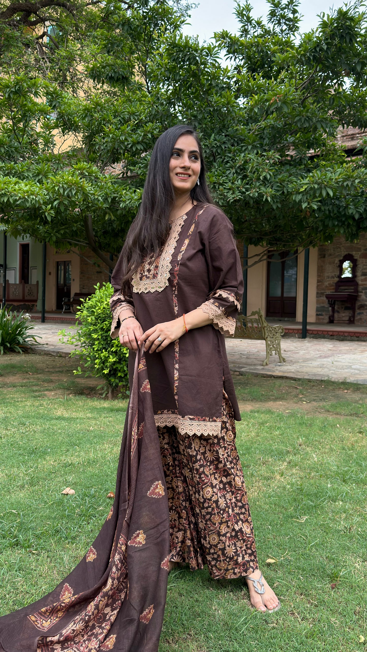 Rhea Mocha Lace Suit Set