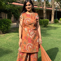Rust Floral Kalamkari Suit Set