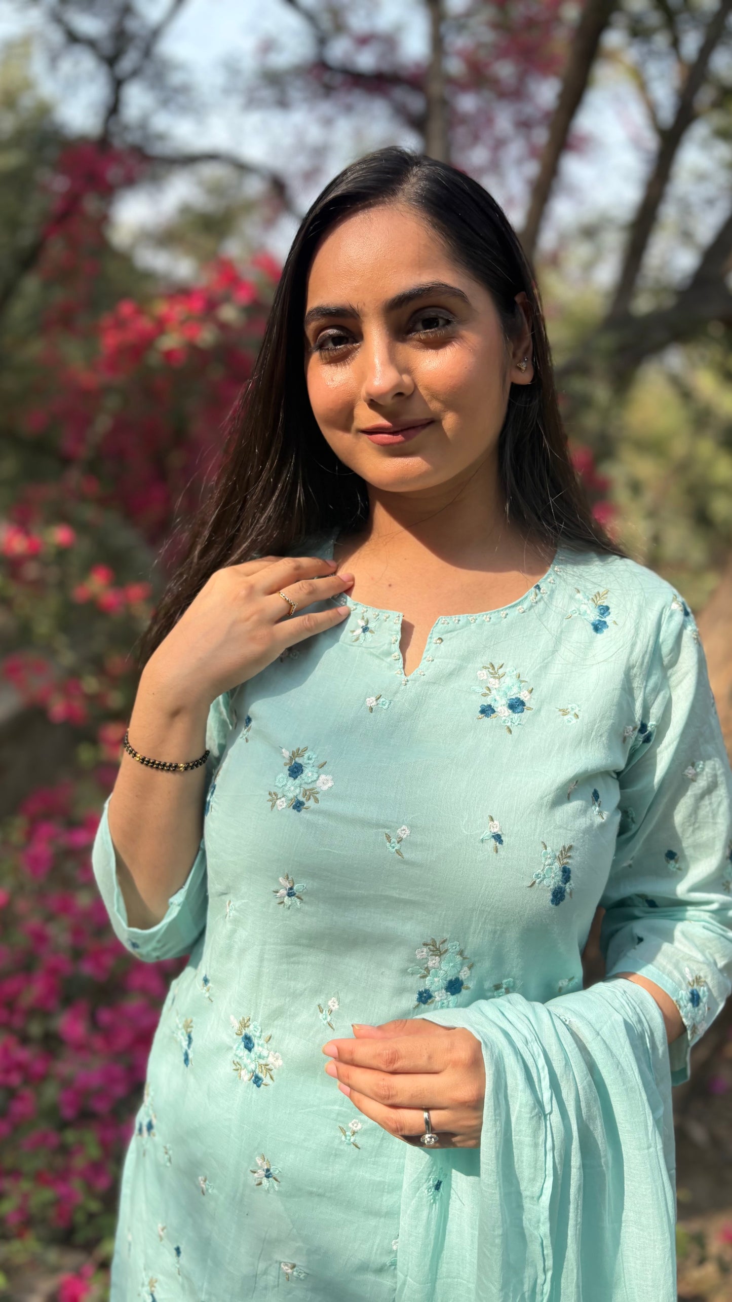 Pastel Bloom Cotton Mulmul Suit