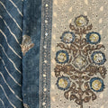 Zara Teal Schiffli Unstitched Suit