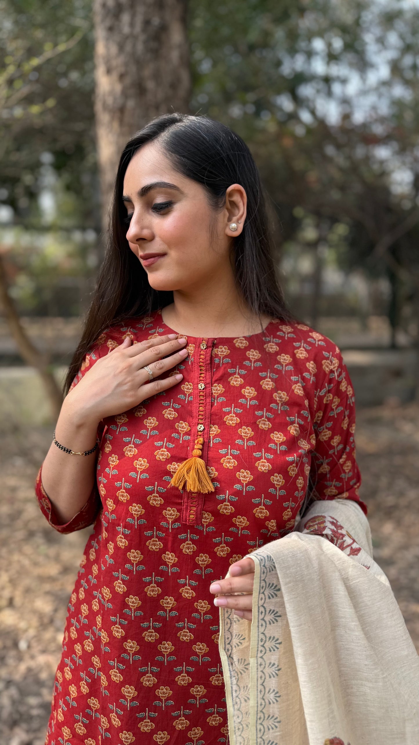 Kusum Rust Cotton Suit