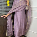 Lilac Embroidered Suit