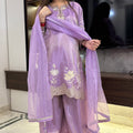 Reena Lilac Embroidered Suit