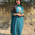 Neha Teal Cotton Suit