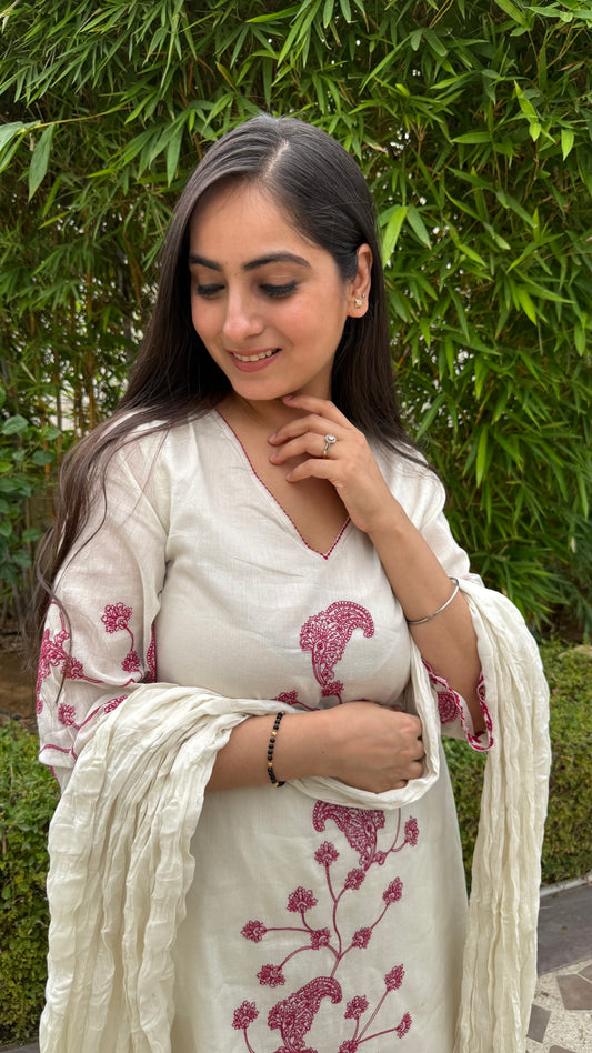 Sahiba Off White A-Line Suit