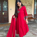 Anika Red Patchwork Suit Set