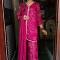 Fiza Pink Chinnon Garara Suit