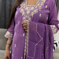 Latika Lilac Embroidered Suit